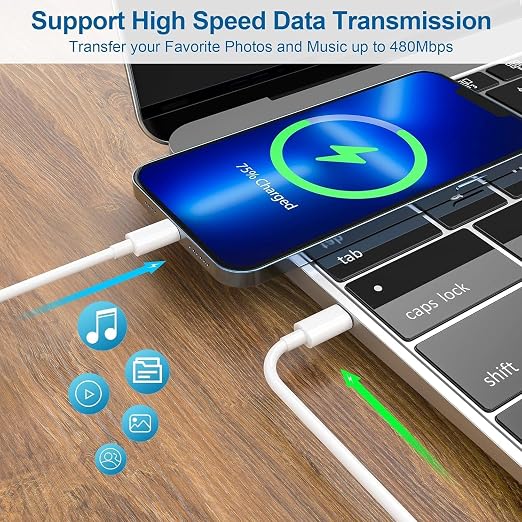 BAVE 65W USB C to USB C Fast Charging Cable, 1M Braided Type C Cable with PD 3.25A Fast Charge