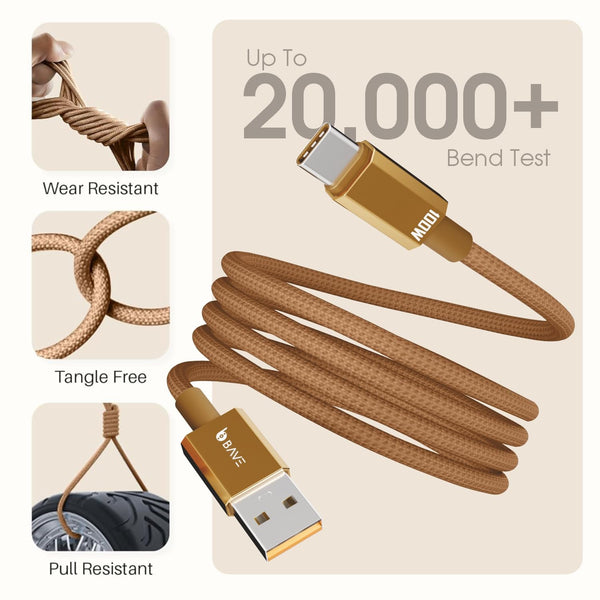 BAVE 100W USB-A to USB-C Fast Charging Braided Cable 1M