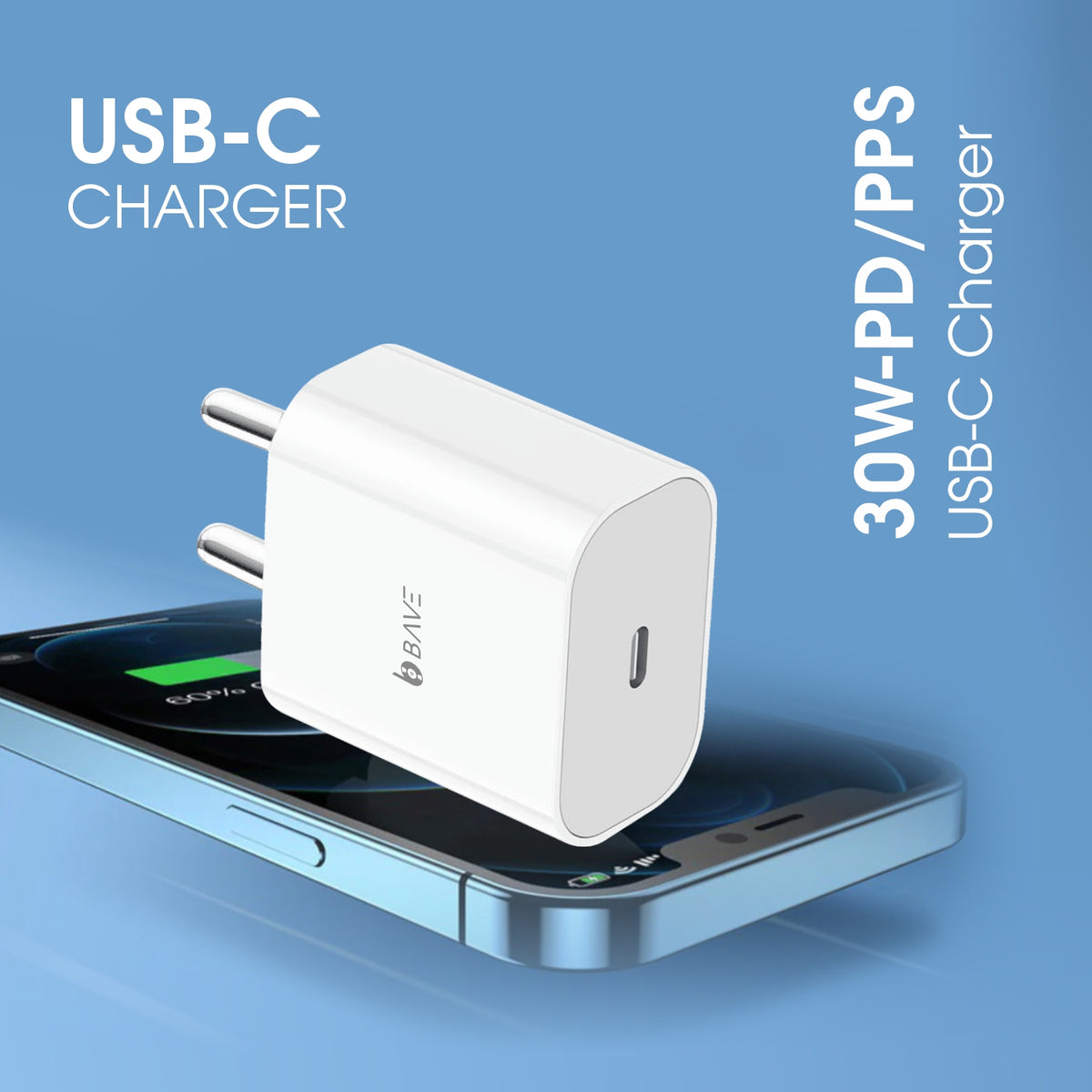 Bave 30W-PD-PPS USB-C Charger With Cable