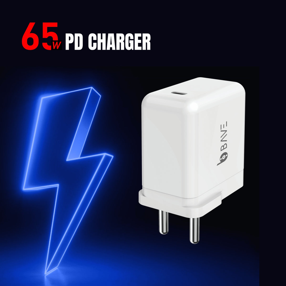 Bave 65W PD Power Adapter USB-C Charger With Cable