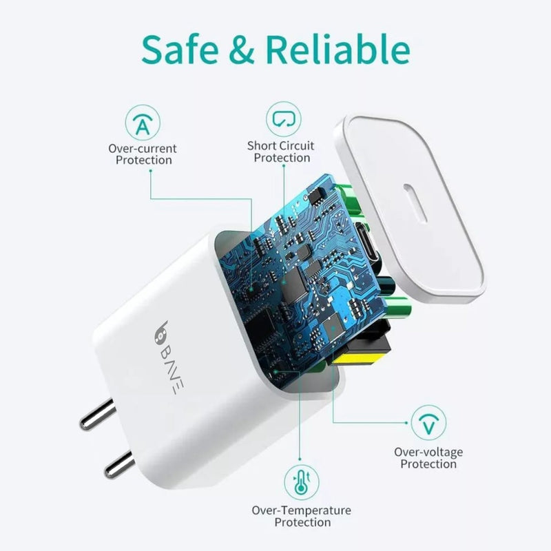 Bave 30W-PD-PPS USB-C Charger With Cable