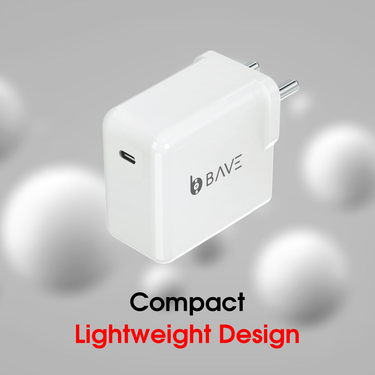 Bave 65W PD Power Adapter USB-C Charger With Cable