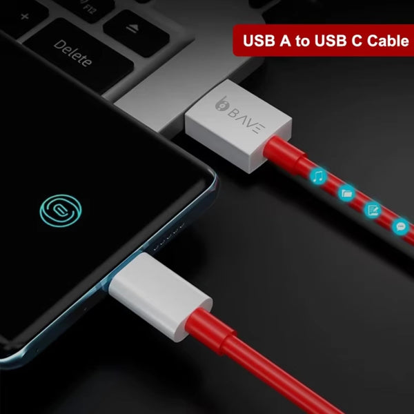 BAVE 65W SuperVOOC Fast Charging Cable USB-A to Type-C