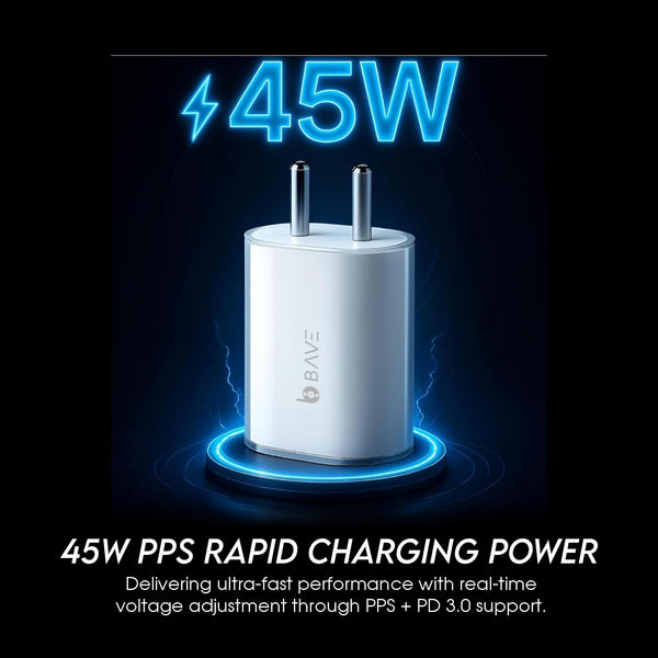 BAVE USB-C Fast Charger with USB-C to USB-C Cable