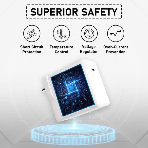 Bave 65W PD Power Adapter USB-C Charger With Cable