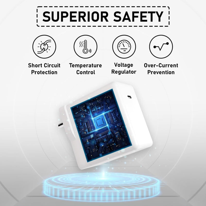Bave 65W PD Power Adapter USB-C Charger With Cable