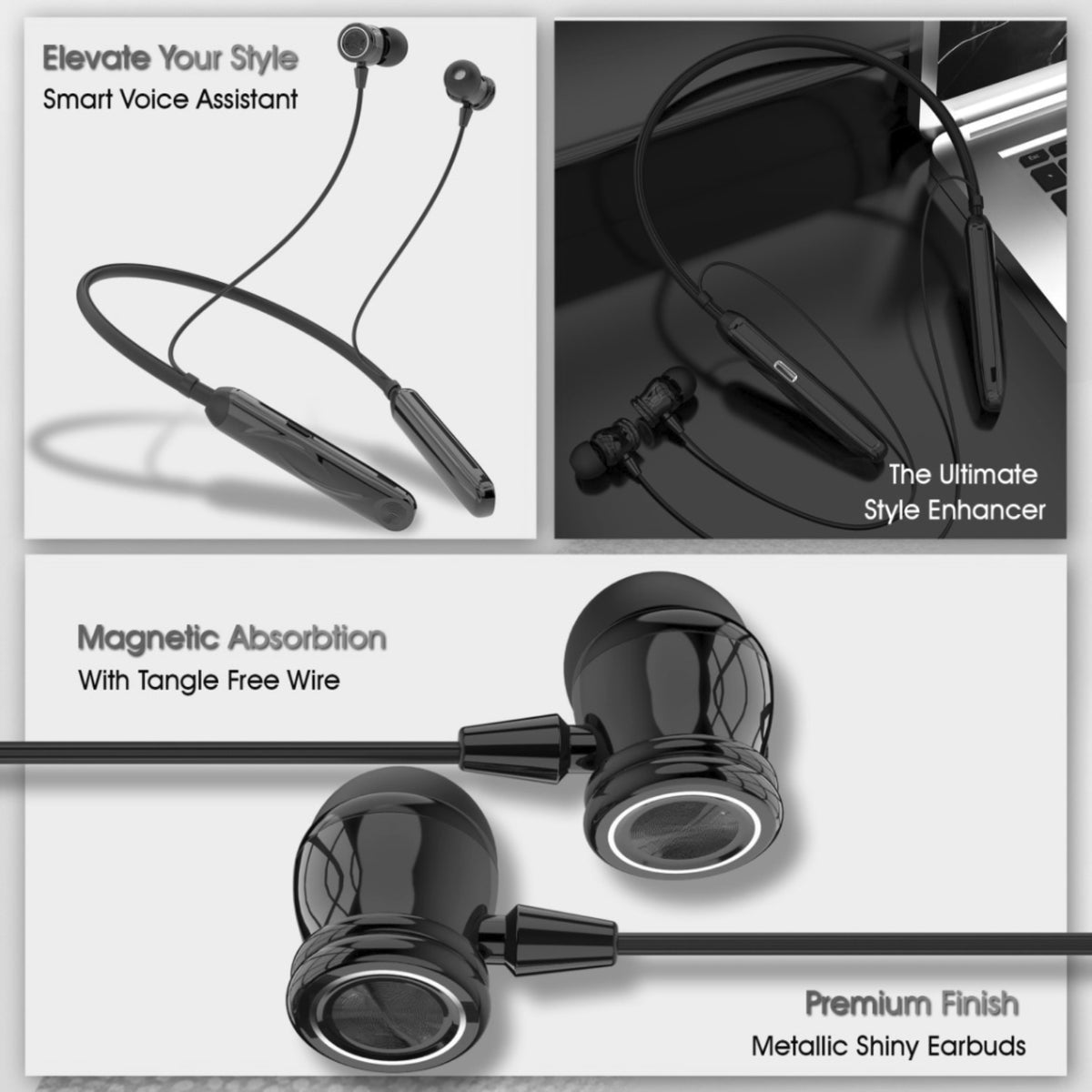Chrome Neckband – 38Hrs, Voice Changer, Vibration, Gaming Mode