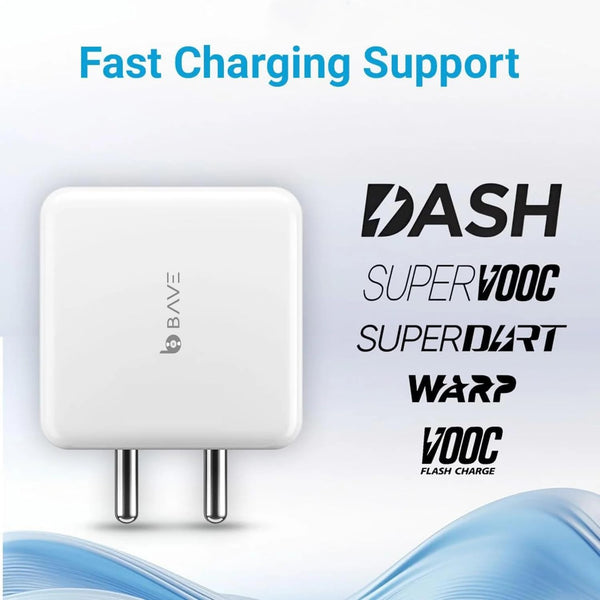 BAVE 80W SuperVOOC Fast Charger with USB-C Cable for Android