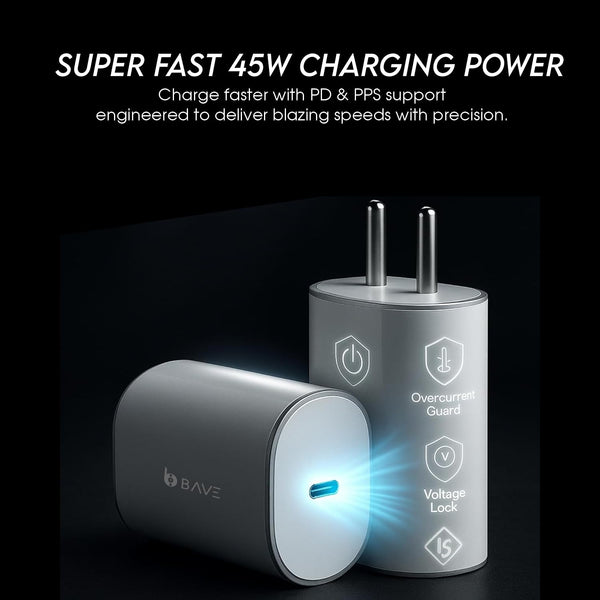BAVE USB-C Fast Charger with USB-C to USB-C Cable