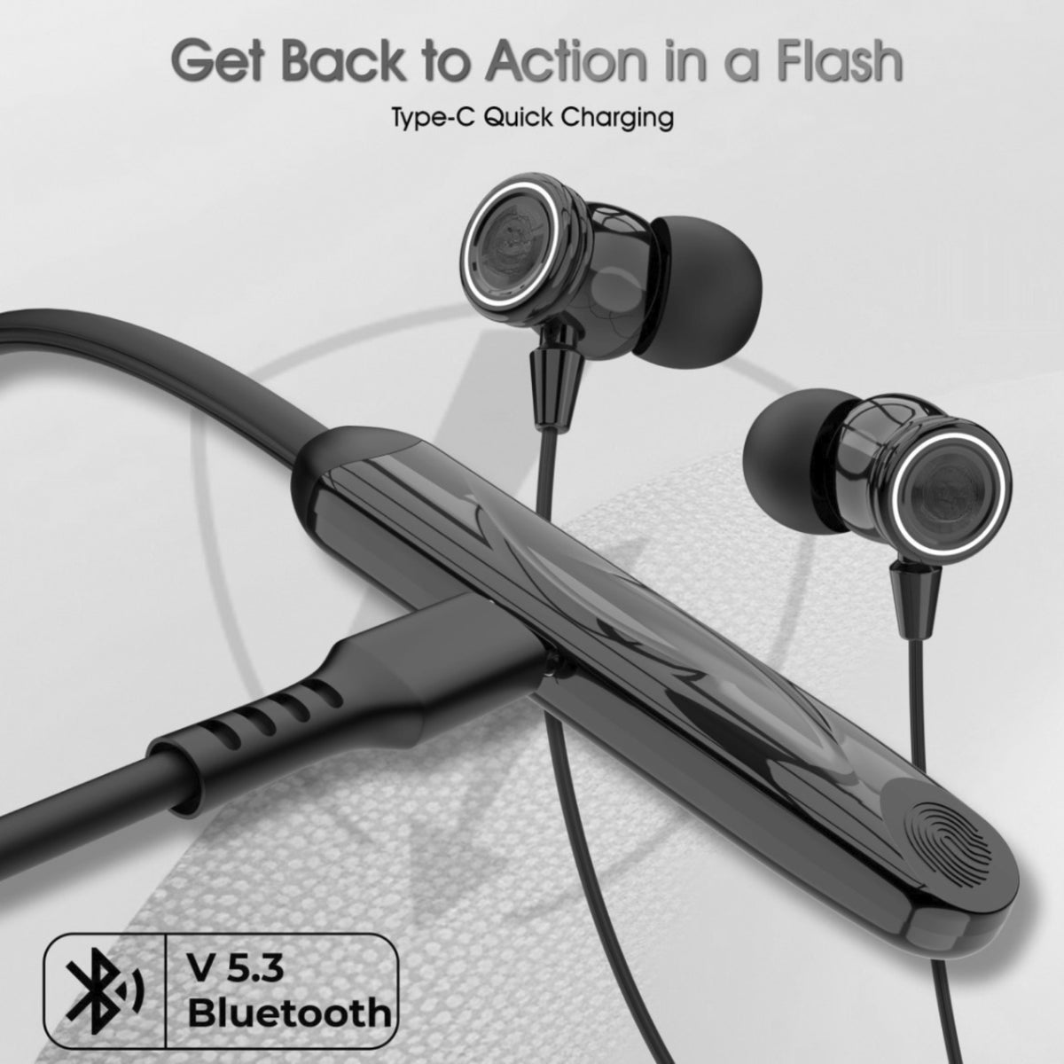 Chrome Neckband – 38Hrs, Voice Changer, Vibration, Gaming Mode