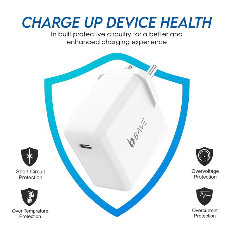 Bave 65W PD Power Adapter USB-C Charger With Cable