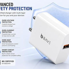Bave 80W Flash Charger USB-A Power Adapter With Cable