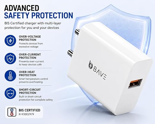 Bave 80W Flash Charger USB-A Power Adapter With Cable