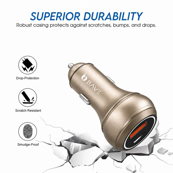 BAVE 145W Flash Car Charger with USB-C Cable