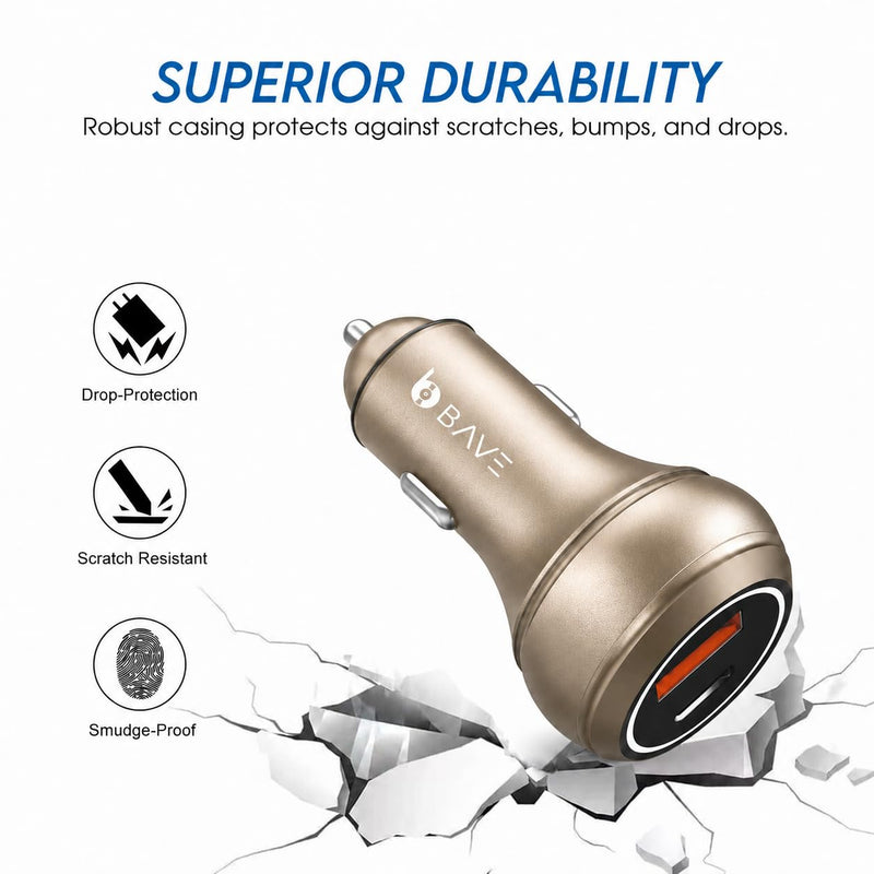 BAVE 145W Flash Car Charger with USB-C Cable