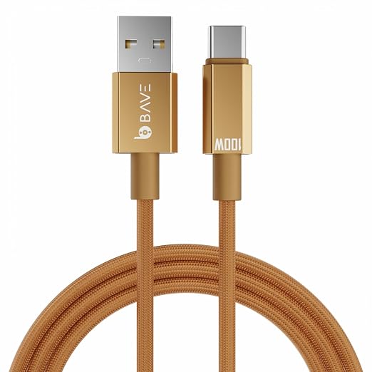 BAVE 100W USB-A to USB-C Fast Charging Braided Cable 1M