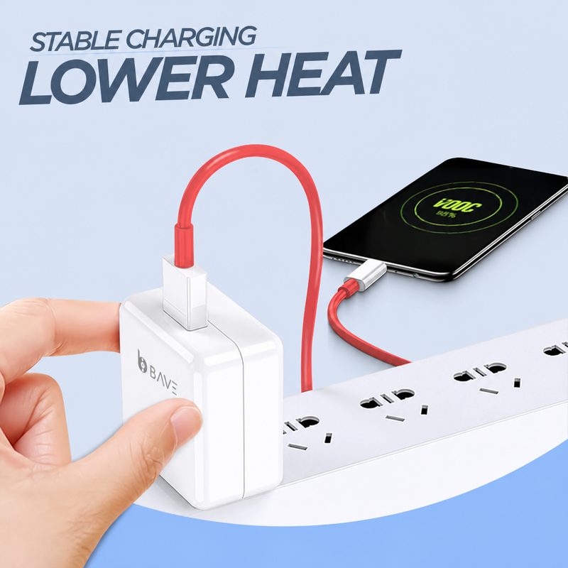 BAVE 80W SuperVOOC Fast Charger with USB-A to Type-C Cable