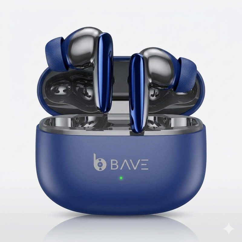 BAVE Vibe tws blue  Premium Wireless Earbuds | Crystal Clear Sound, Deep Bass, Fast Charging Case, Comfortable Fit | Bluetooth Earphones for All Devices